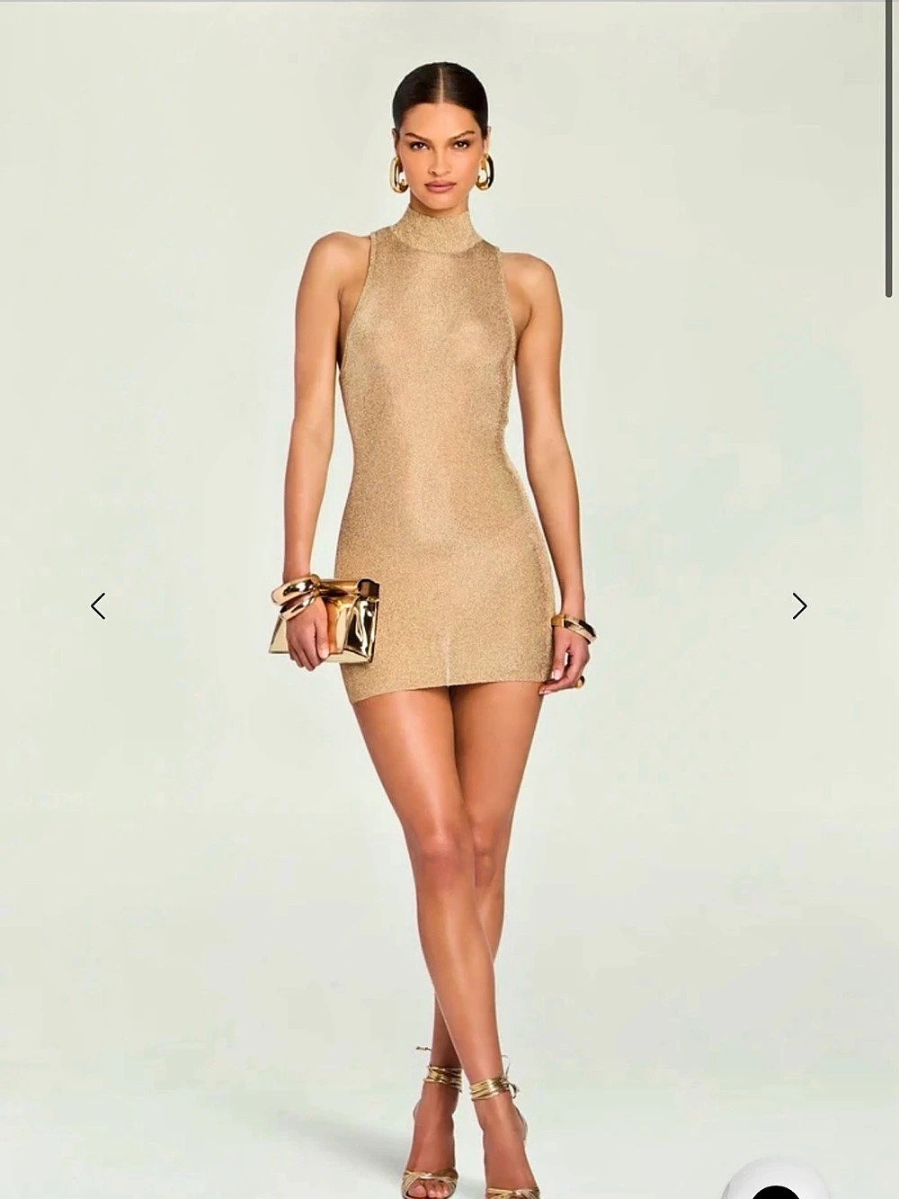 SEROYA GIO METALLIC KNIT MINI DRESS